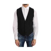 Elegante Zwarte Formele Vest Dolce & Gabbana , Black , Heren