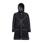 Ambachtelijke A-Lijn Regenjas met Tape Strepen Stutterheim , Black , D...