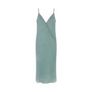 Blauwe Slip Dress met V-hals Rick Owens , Blue , Dames