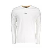 Wit Katoenen Heren Longsleeve T-Shirt Hugo Boss , White , Heren