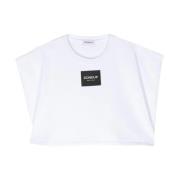 Logo Patch Cropped Top Dondup , White , Dames