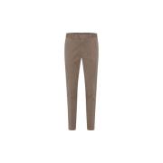 Slim Fit Twillbroek in Donkerblauw Oscar Jacobson , Beige , Heren