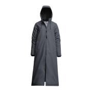 Warm Knielange A-Lijn Regenjas Stutterheim , Black , Dames