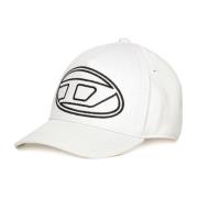 Witte Baseballpet Outline Logo Diesel , White , Unisex