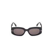 Elegante Zwarte Acetaat Zonnebril Tom Ford , Black , Unisex