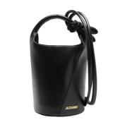 Leren Mini Bucket Tas Jacquemus , Black , Dames