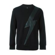 Flash Design Sweatshirt Neil Barrett , Black , Heren