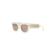 Ivory Brown Zonnebril Stijlvol Model Fendi , Brown , Unisex