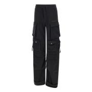 Zwarte Katoenen Fleece Jogger Broek The Attico , Black , Dames