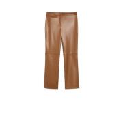 Slim Fit Broek van Gecoat Stof Max Mara , Brown , Dames