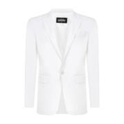 Katoenen Blazer met Polyester Voering Dsquared2 , White , Heren