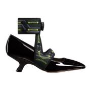 Leren Square Toe Pumps Dior , Black , Dames