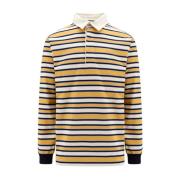 Gestreept poloshirt met stadsbadge Gucci , Yellow , Heren