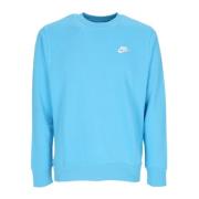 Blauw/Wit Lichtgewicht Crewneck Sweatshirt Nike , Blue , Heren