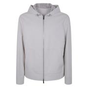 Stijlvol Leren Hoodie Jas 1972 Desa , White , Heren