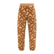 Monogram Patroon Wollen Broek Burberry , Brown , Heren