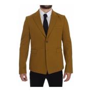 Gele Elegante Blazer Katoenmix Dolce & Gabbana , Yellow , Heren