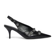 Stud Embellished Slingback Pumps Balenciaga , Black , Dames