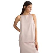 Elegante Roze Satijnen Top met Strik Liu Jo , Pink , Dames