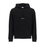 Hoodie Sweatshirt met Logodetail Saint Laurent , Black , Heren