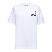 Grafisch Logo Wit Katoenen T-shirt JW Anderson , White , Dames