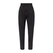 Wollen broek met stretchinzet Alaïa , Black , Dames