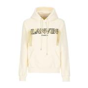 Logo Katoenen Sweatshirt met Capuchon Lanvin , Beige , Heren