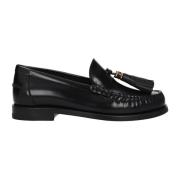 Leren Loafers met Franje Detail Dior , Black , Dames