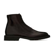 Leger Leren Laarzen Saint Laurent , Black , Heren