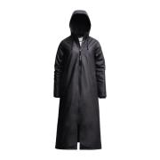 Warme Knielange A-Lijn Regenjas Stutterheim , Black , Dames