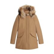 Stad Stof Anorak Parka Woolrich , Brown , Dames