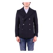 Blauwe Peacoat met knoopsluiting Manuel Ritz , Blue , Heren