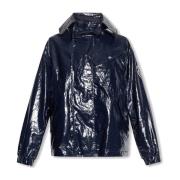 Glanzende jas met kraag Moncler , Blue , Dames