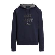 Hoodie met Logodetail Kiton , Blue , Heren