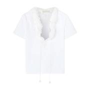 Casual katoenen T-shirt in blauw Ermanno Scervino , White , Dames