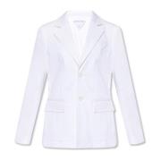 Katoenen Blazer Overhemdkraag Vrouwen Bottega Veneta , White , Dames