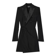 Elegante Midi Jurk met Zakken Dsquared2 , Black , Dames