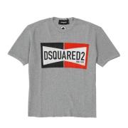 Twee-Tint Logo Crew Neck T-Shirt Dsquared2 , Gray , Heren