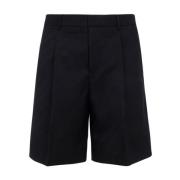 Gestreepte wollen shorts met logopatroon Givenchy , Black , Heren