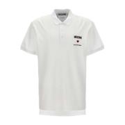 Liefde Vertrouwen Katoen Polo Rood Hart Moschino , White , Heren