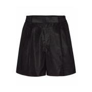 Zijden Tailored Shorts met Elastische Taille Valentino , Black , Heren