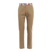 Samenstelling Chino Broek Katoen Logo Versace , Beige , Heren