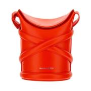 Curve Bucket Tas met Magnetische Sluiting Alexander McQueen , Orange ,...