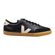 Zwarte Leren Volley Sneakers Veja , Black , Dames