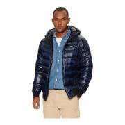 Blauwe Hooded Pufferjas Tommy Jeans , Blue , Heren