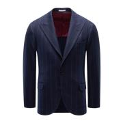 Wollen jas met zijde en kasjmier Brunello Cucinelli , Blue , Heren