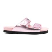 Logo Leren Sandalen Vrouwen Spanje Palm Angels , Pink , Dames