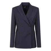 Dubbelbreasted wollen blazer haverkleur Max Mara Weekend , Blue , Dame...