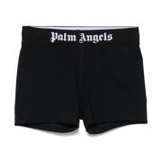 Zwarte shorts met elastische tailleband en QR-code Palm Angels , Black...