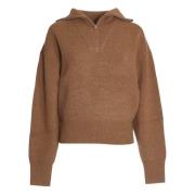 Beige Polo Sweater Elegant High-Neck Isabel Marant , Beige , Dames